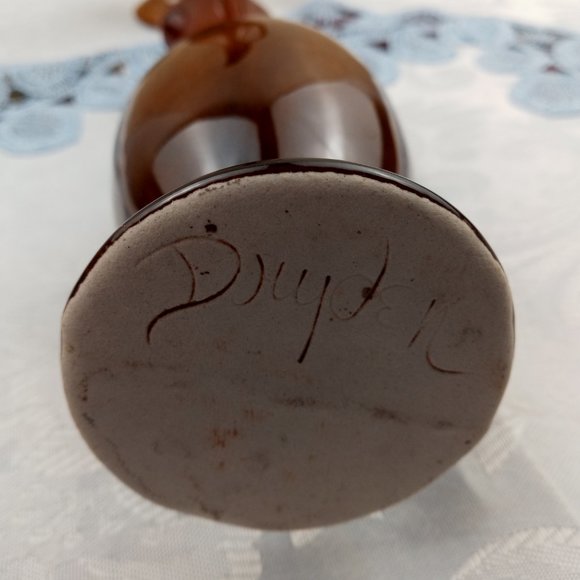 Dryden Pottery Handmade Brown Drip Glazed Ewer Pitcher Pair 7-1/2" - Picture 7 of 8